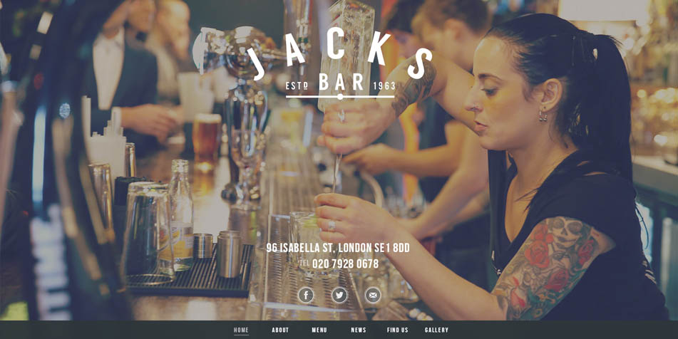 restaurante jack bars diseño web